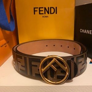 Fendi size 90,Brown with gold buckle